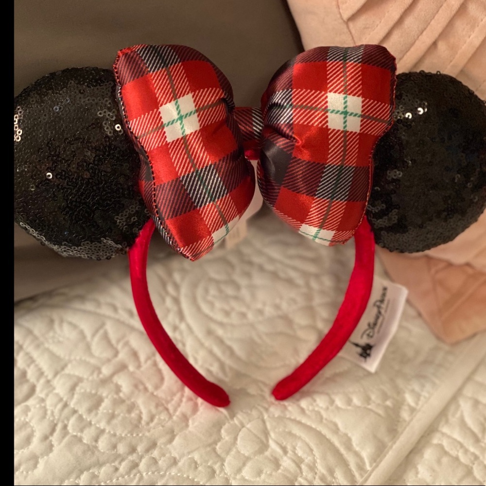 NWT Disney Plaid Minnie Ears Headband